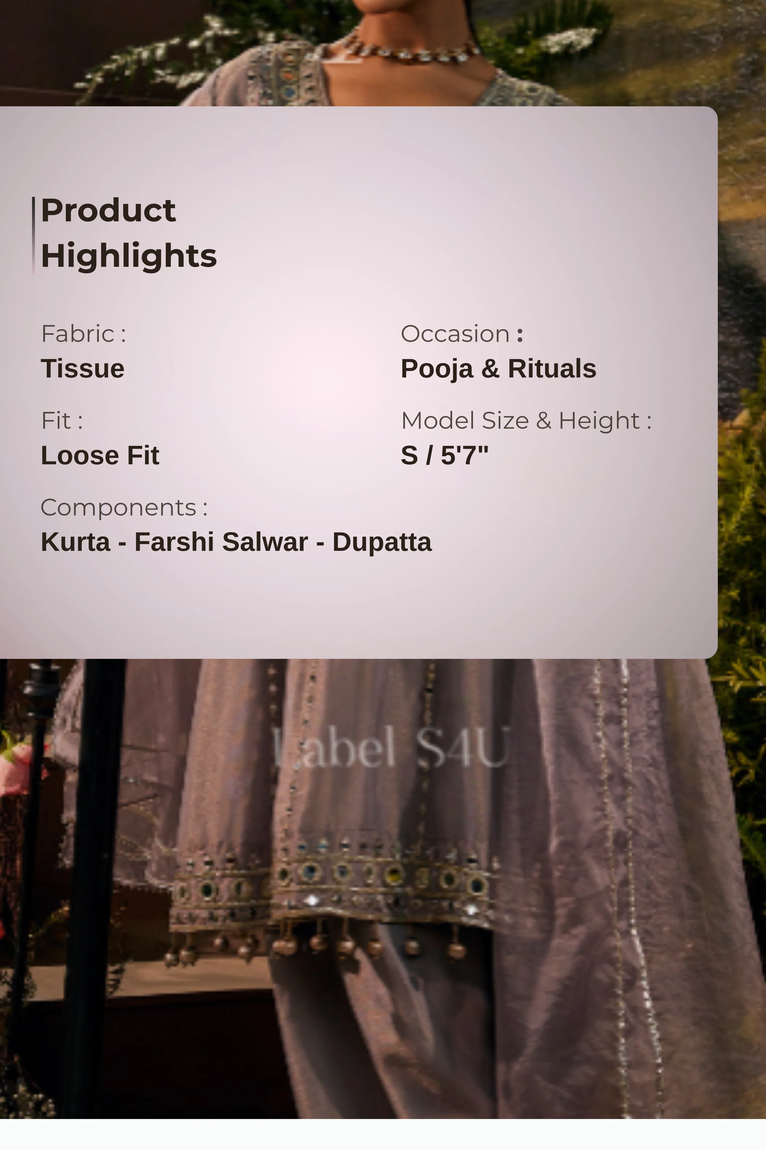 Grey Mirrowork-Farshi Salwar Set - Image 4