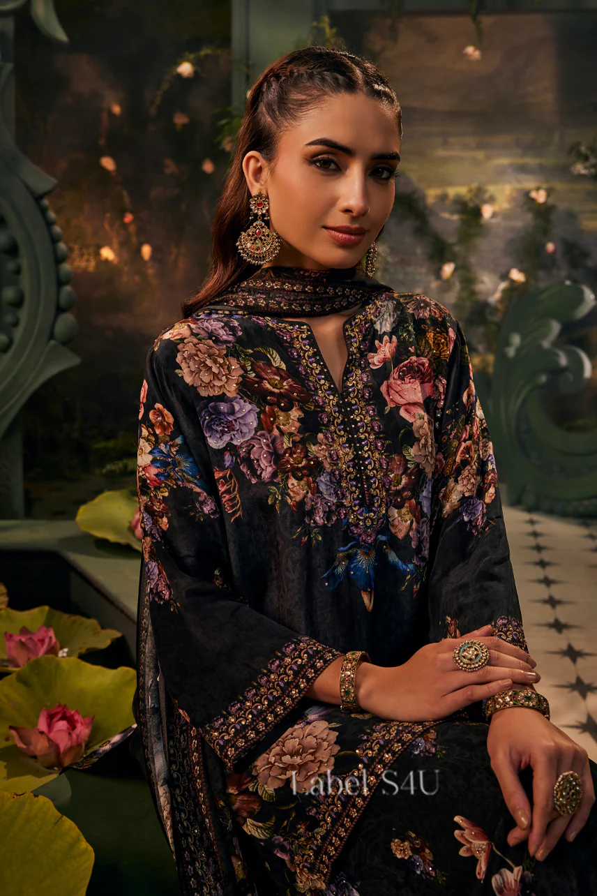 Gulnaar Black Printed-Sharara Set - Image 2