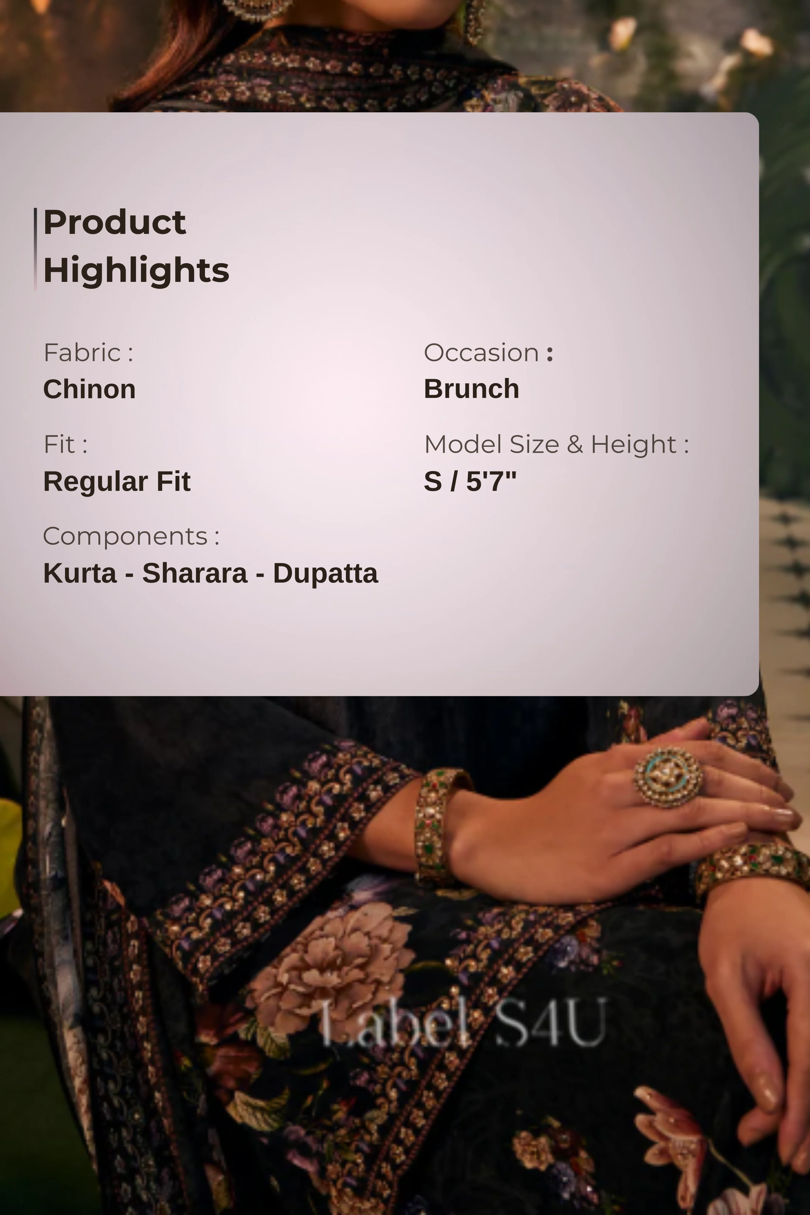 Gulnaar Black Printed-Sharara Set - Image 4