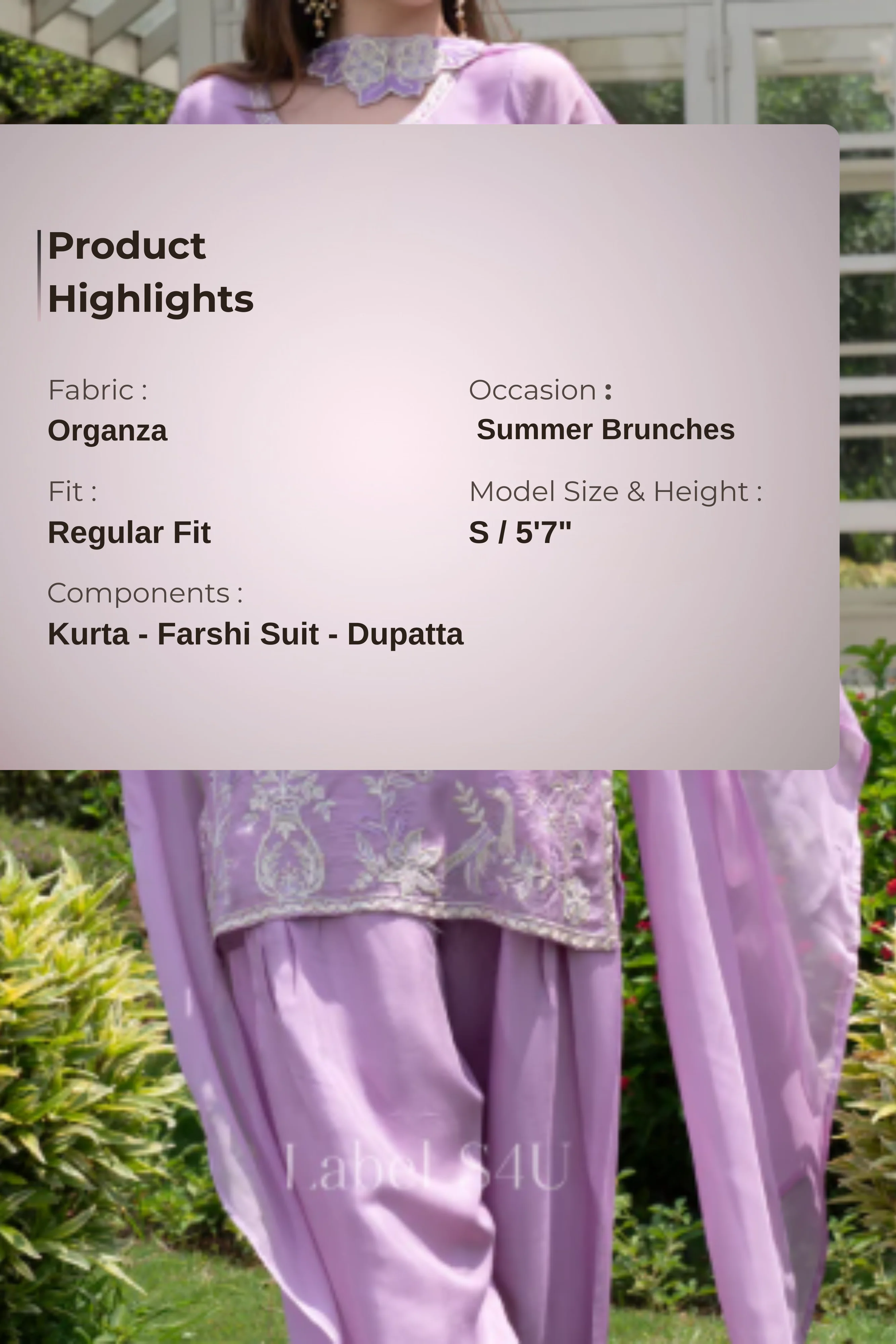 Lavender Charm Farshi Salwar Set - Image 6