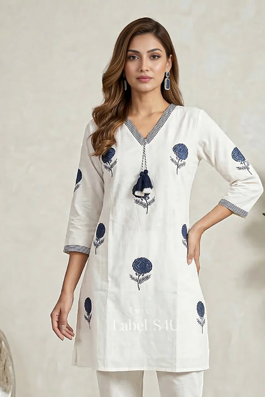 Light in White Cotton-Co-ord Set - Image 2