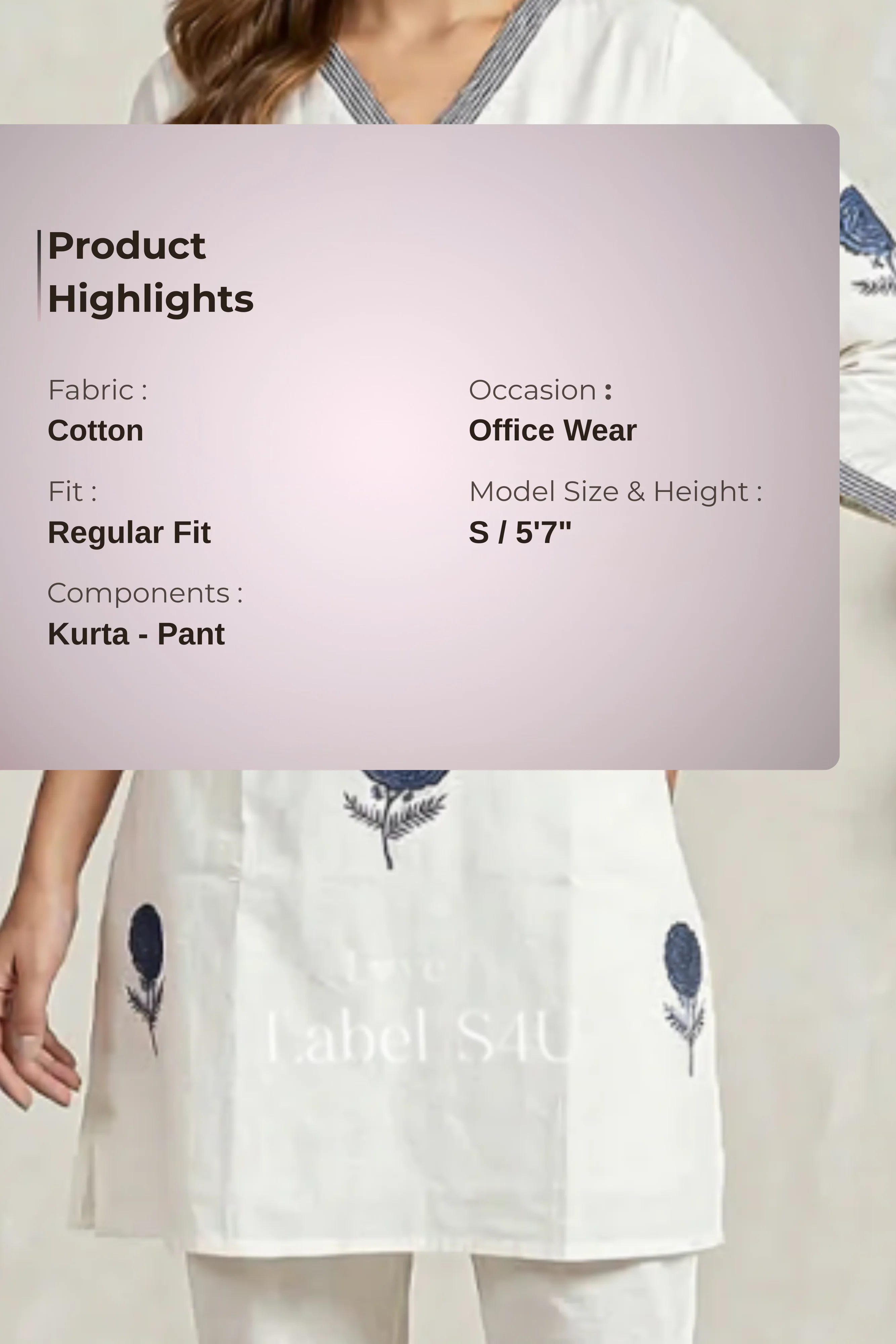 Light in White Cotton-Co-ord Set - Image 3