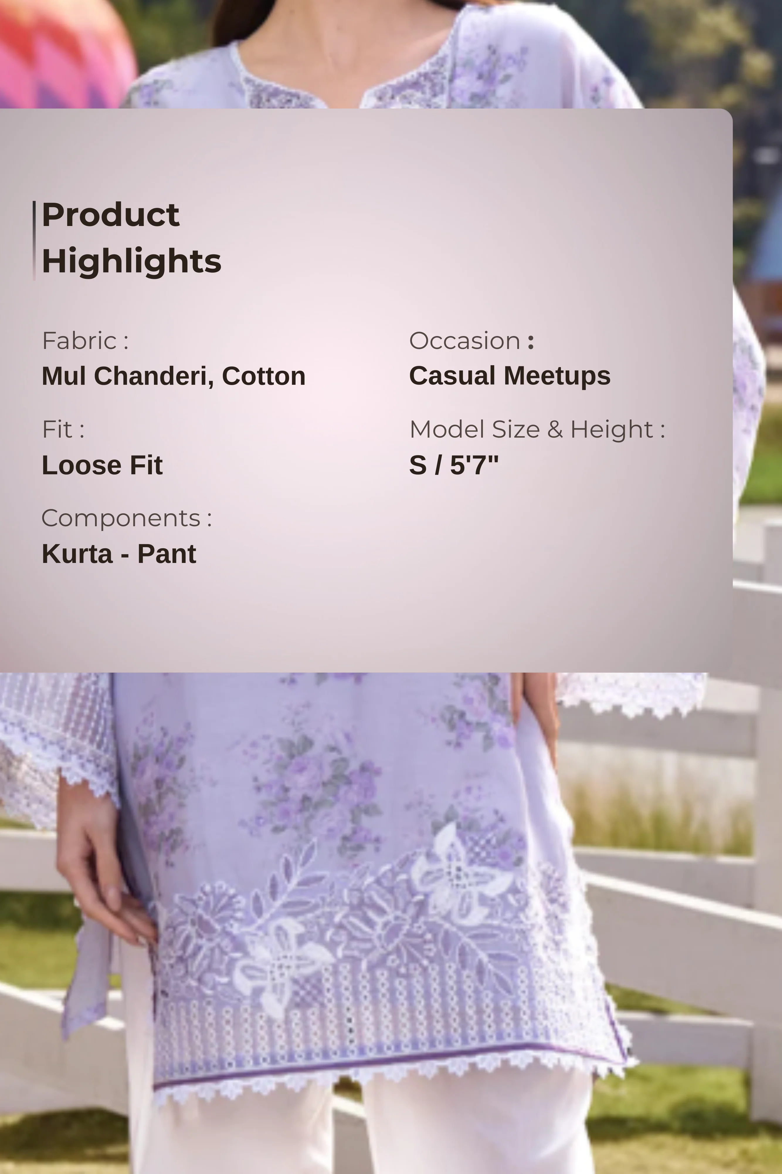 Lilac Floral Printed-Co-ord Set - Image 3