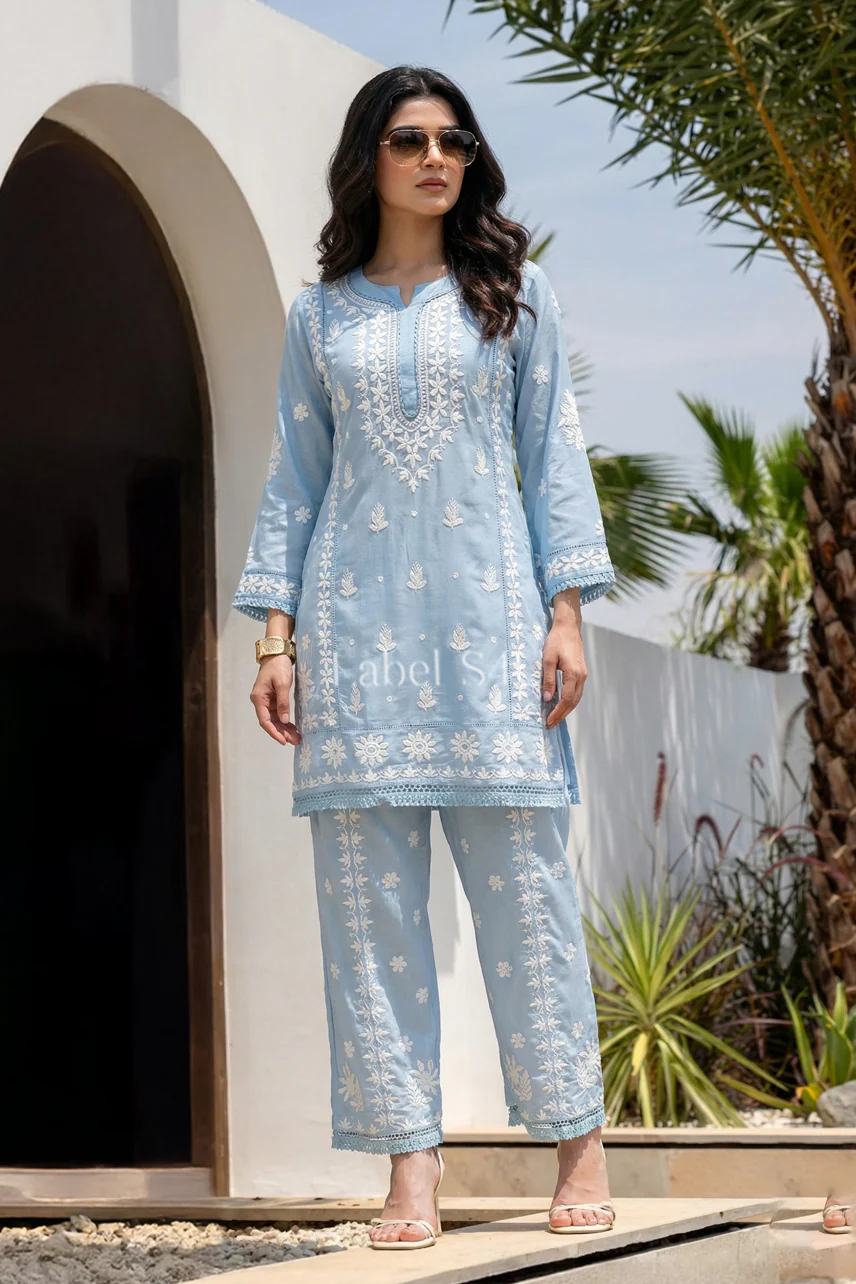 Cotton Candy Lucknowi-Co-ord Set - Image 3