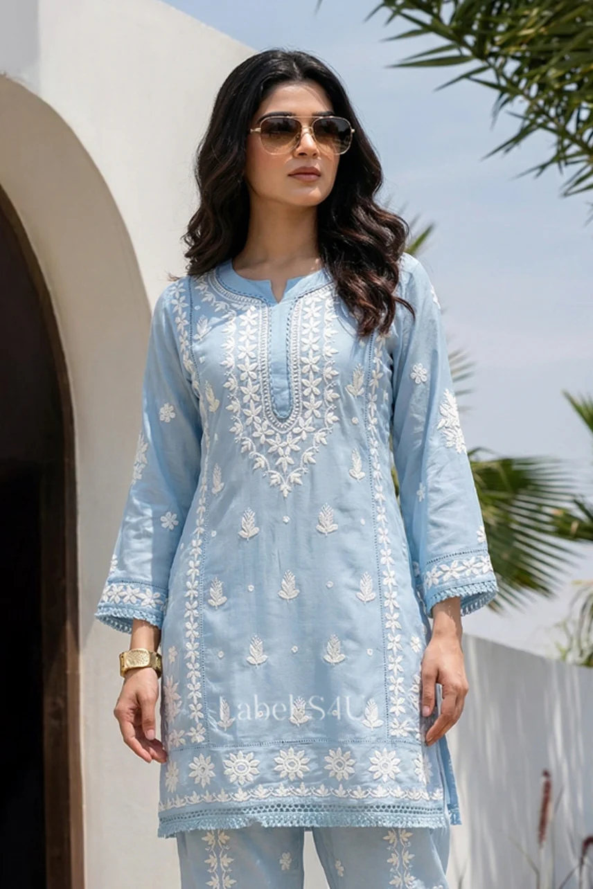Cotton Candy Lucknowi-Co-ord Set - Image 4