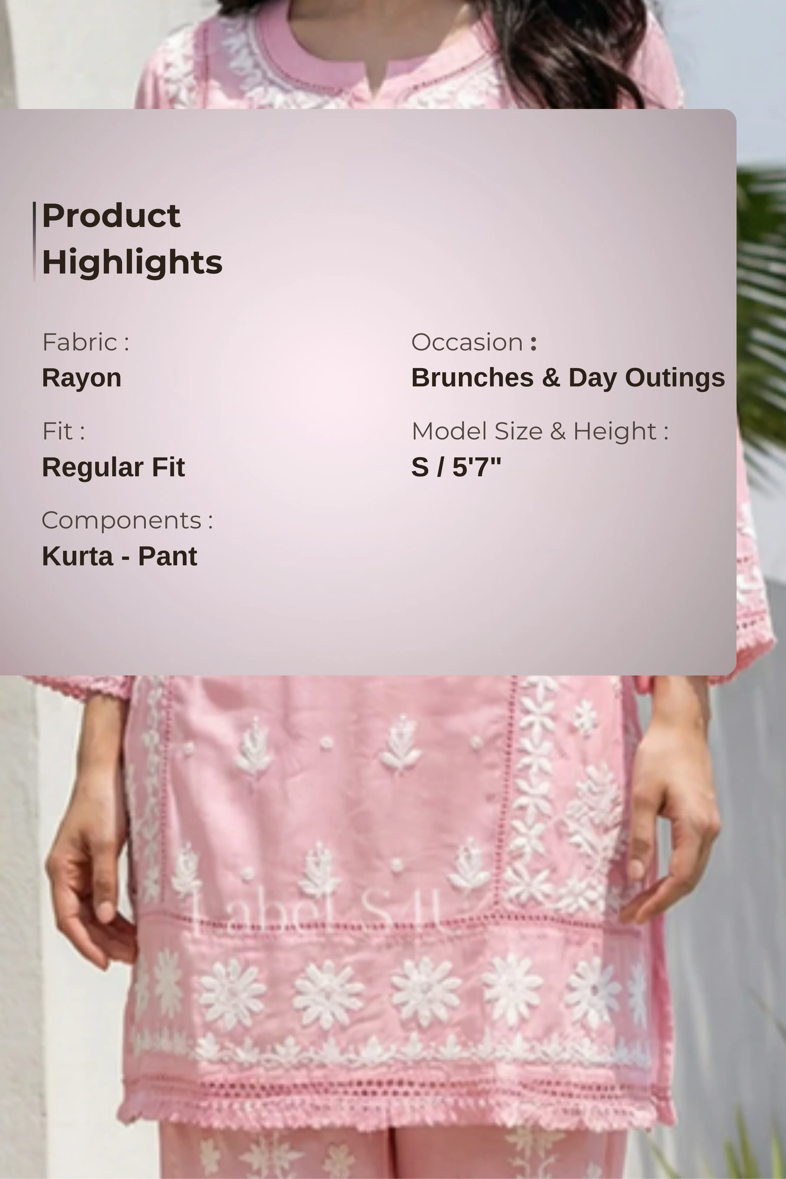 Cotton Candy Lucknowi-Co-ord Set - Image 5