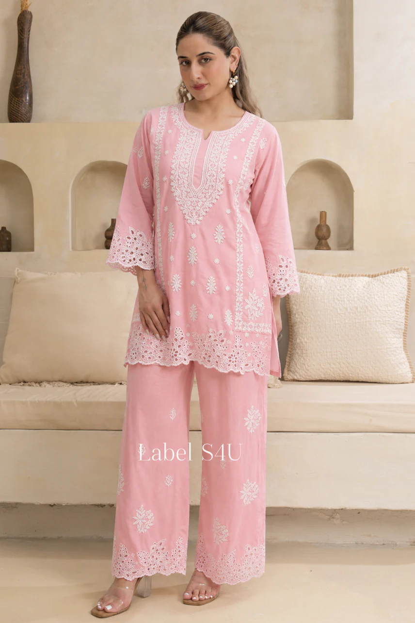 Lush Lucknowi Embroidered Co Ord Set
