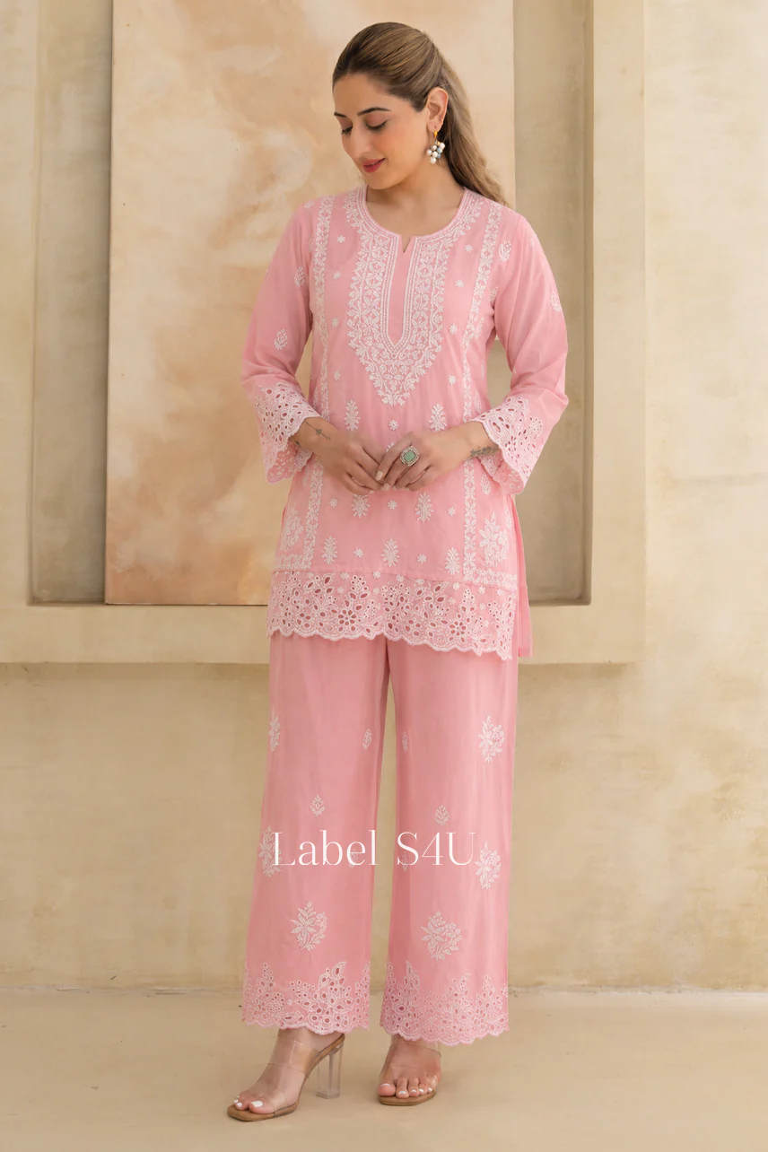Lush Lucknowi Embroidered Co Ord Set - Image 3