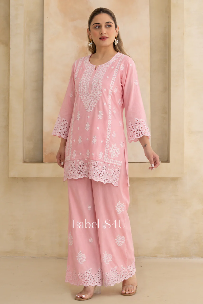 Lush Lucknowi Embroidered Co Ord Set - Image 4