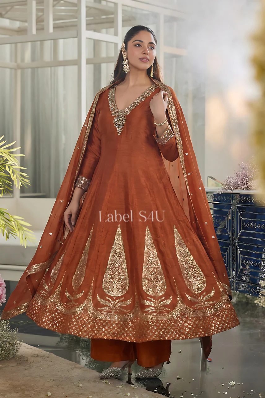Classic Blue-Anarkali Set - Image 4