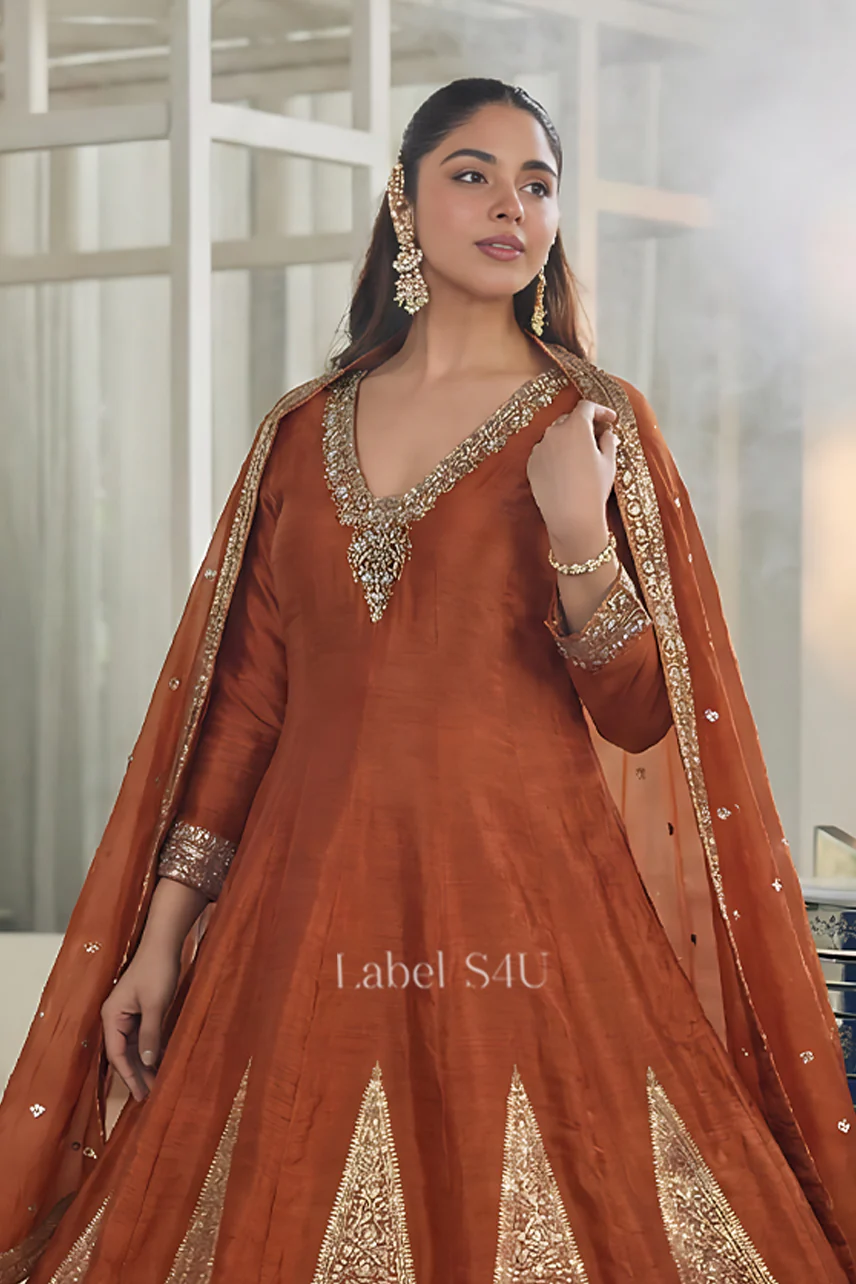 Classic Blue-Anarkali Set - Image 5