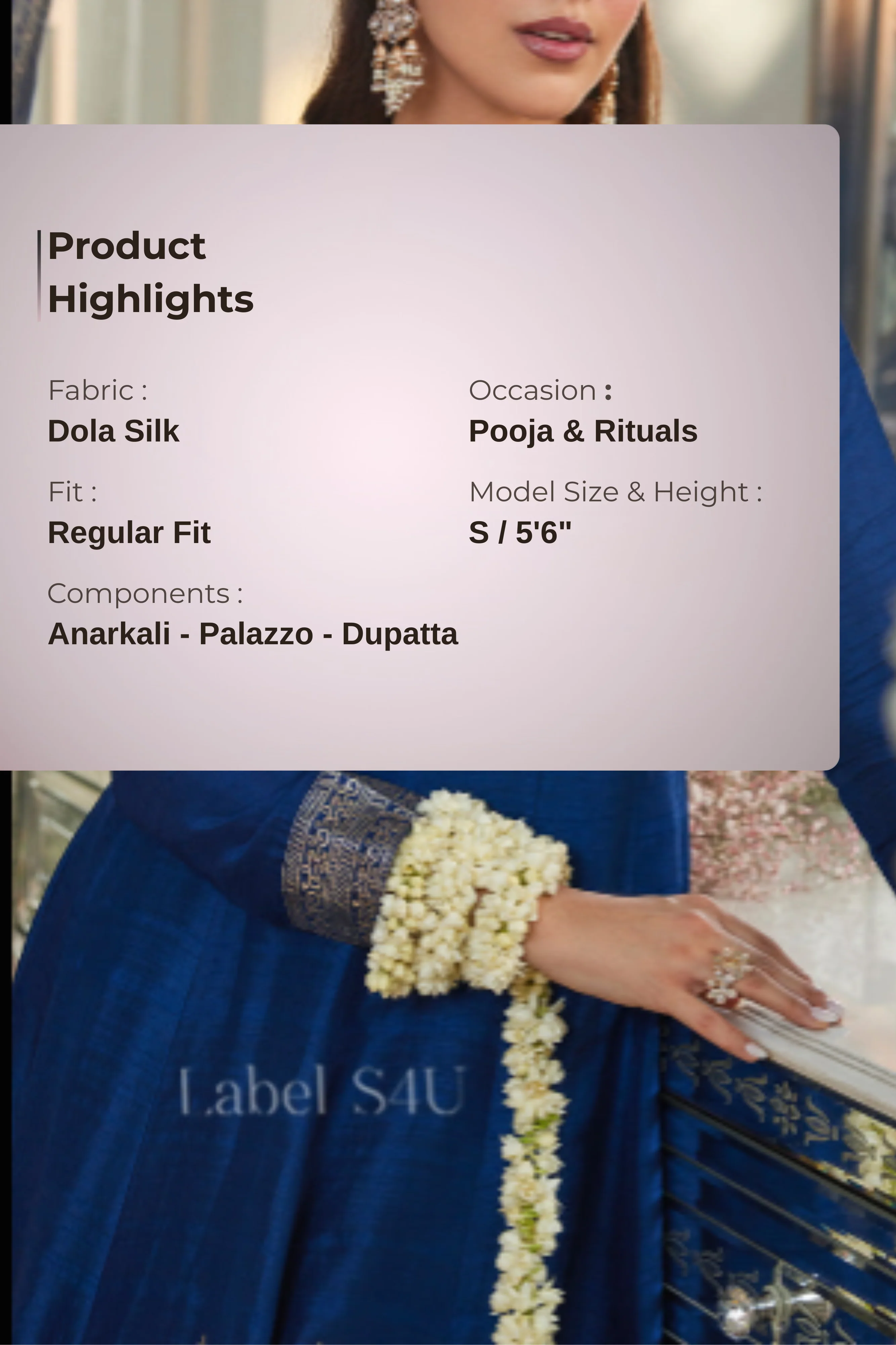 Classic Blue-Anarkali Set - Image 7