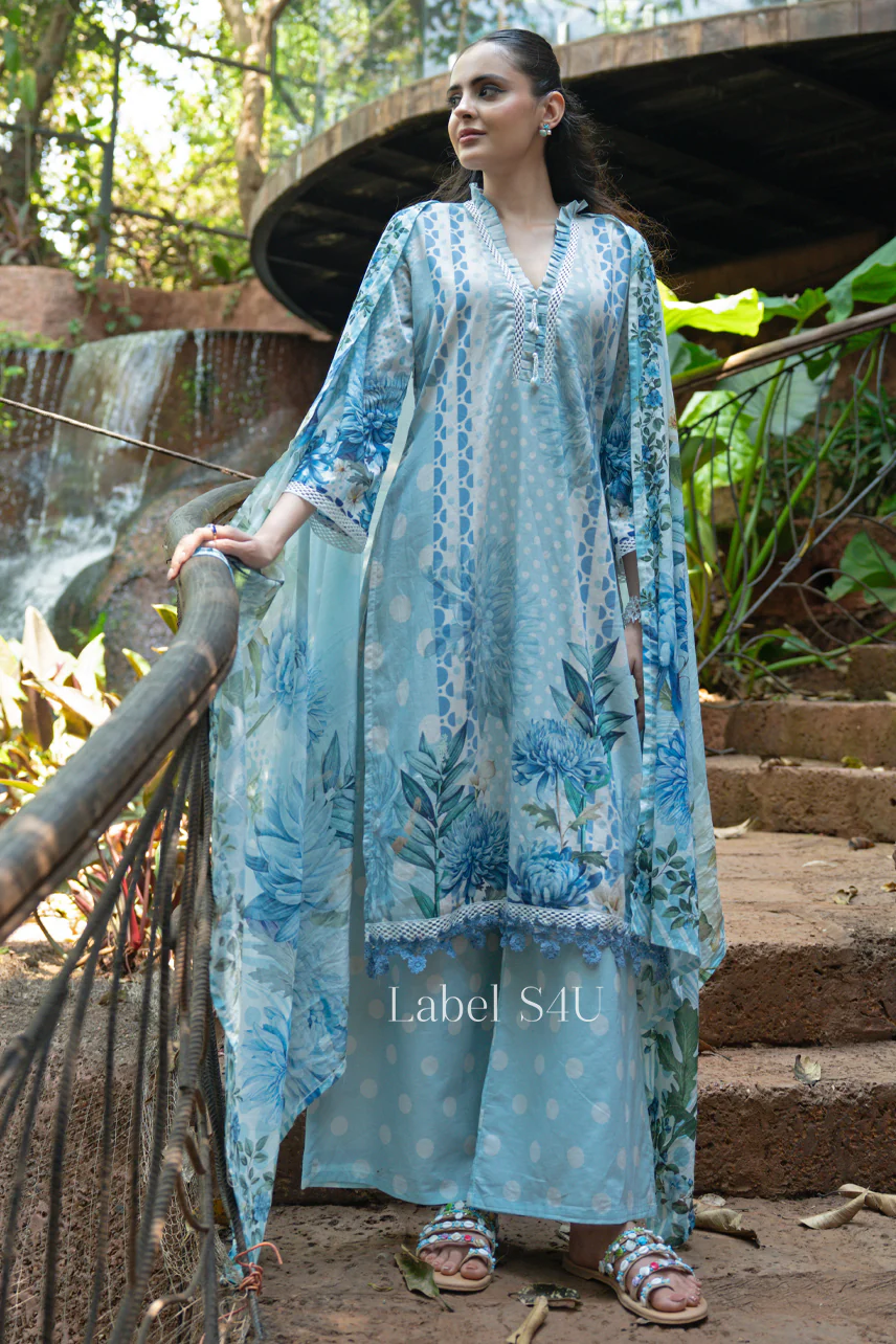 Misty Blooms Cotton Palazzo Set - Image 3
