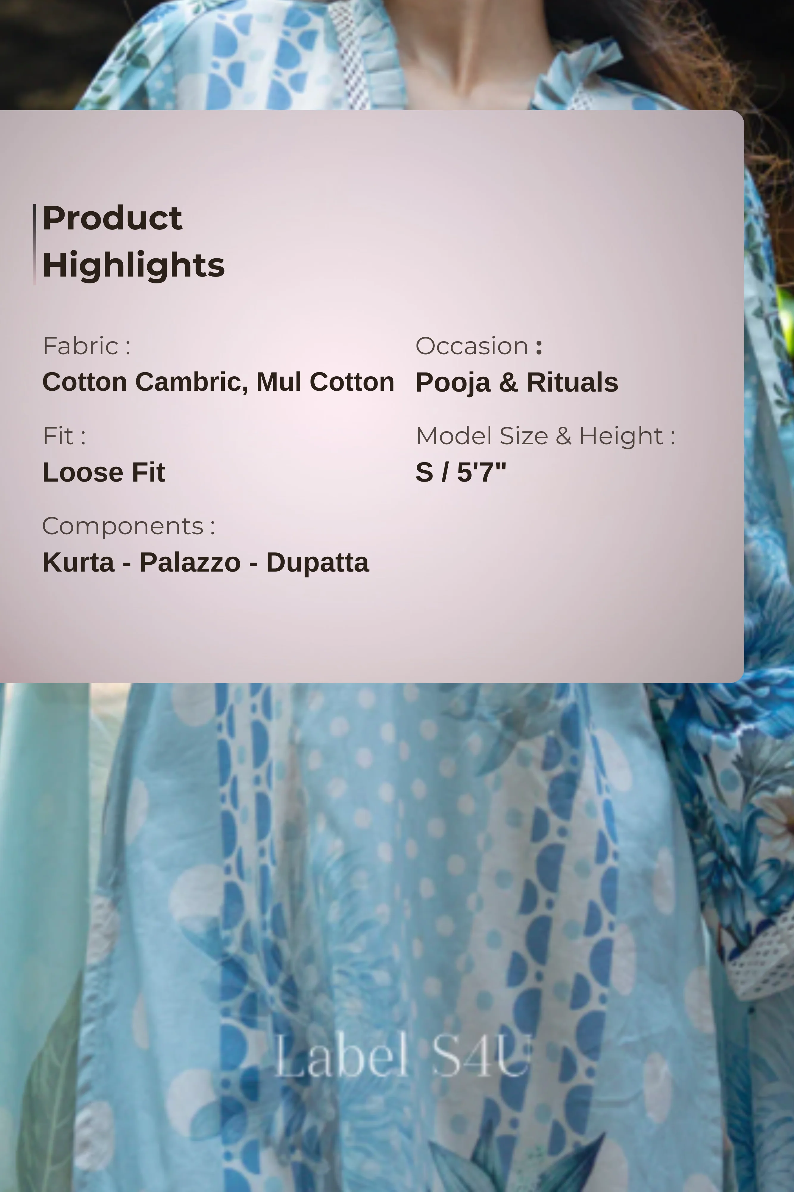 Misty Blooms Cotton Palazzo Set - Image 5