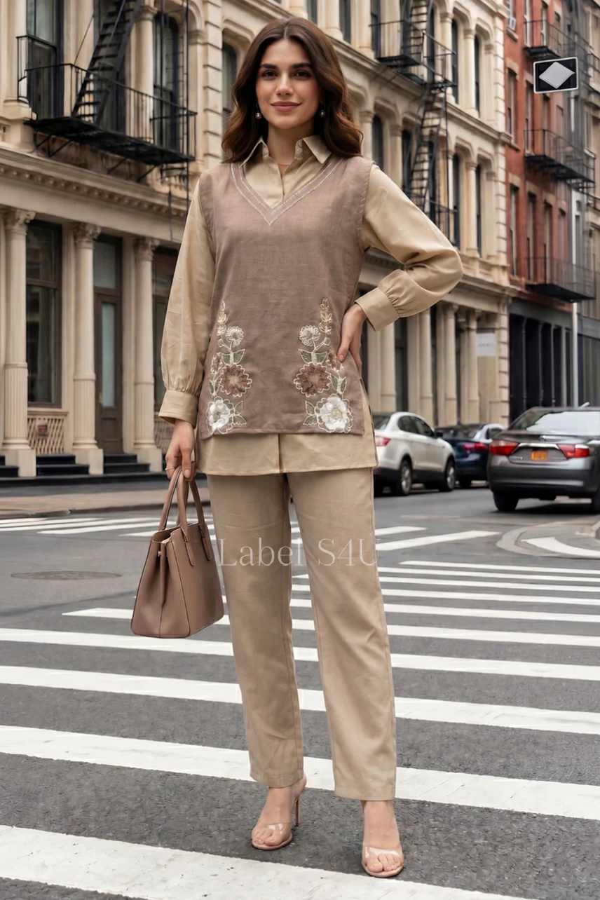 Mocha Bloom Cotton Co ord Set
