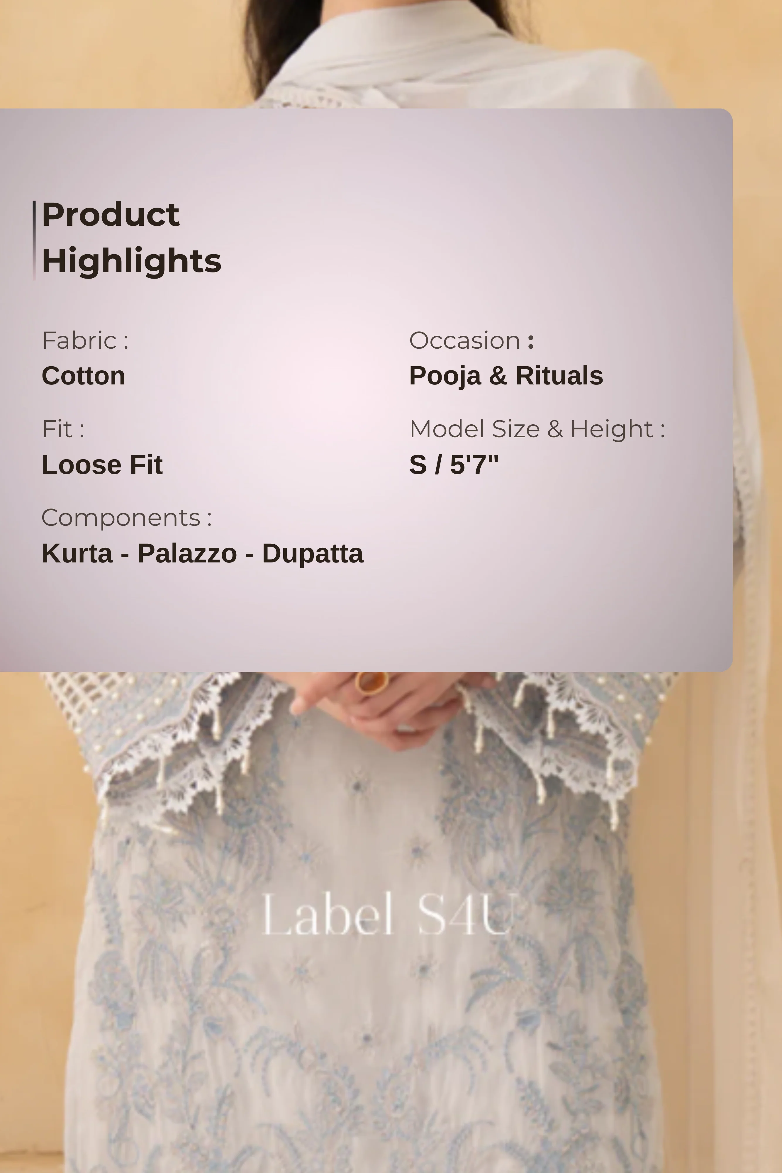 Moonlight Grey Embroidered Suit Set - Image 4