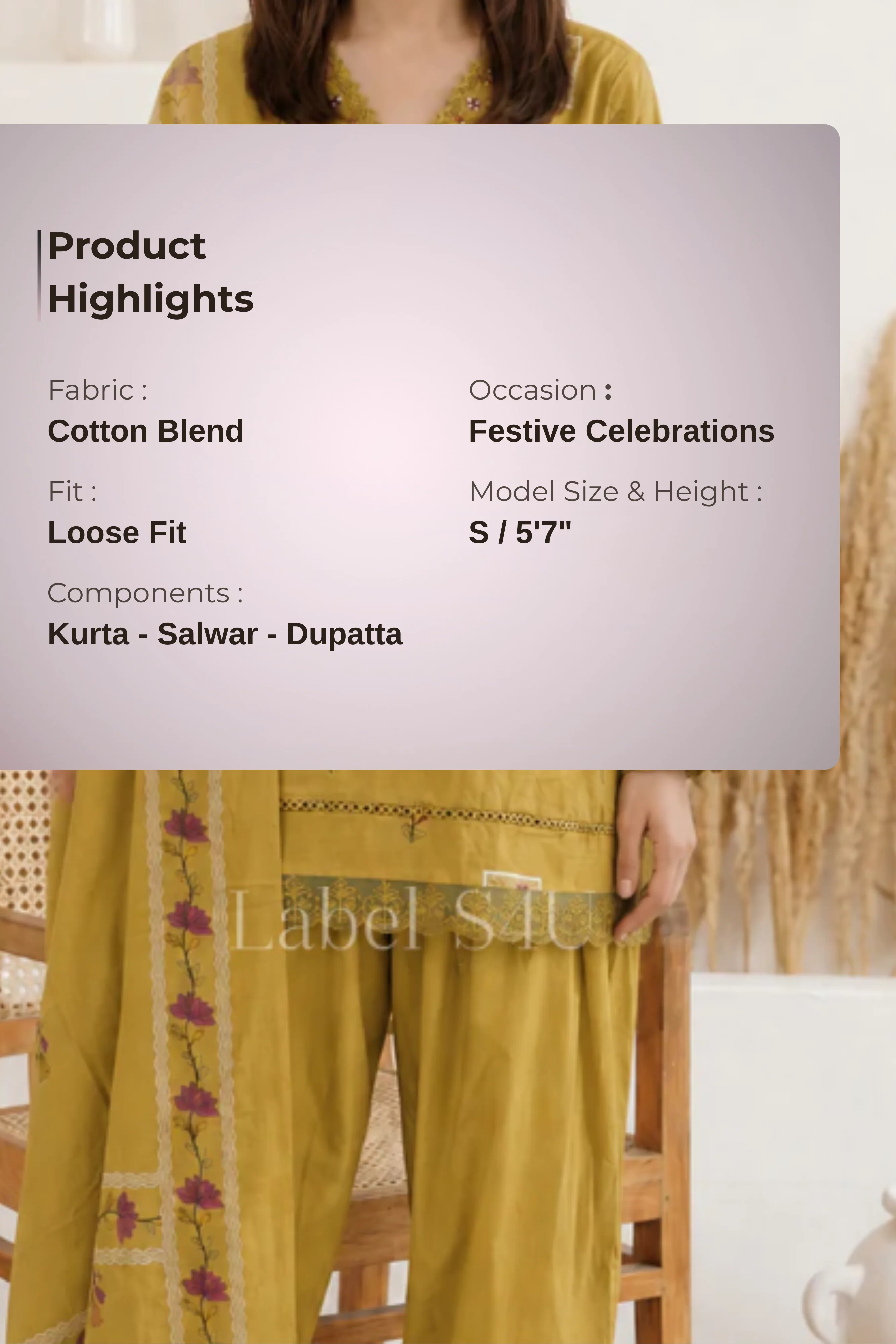 Mustard Printed Farshi Salwar Suit Set - Image 5