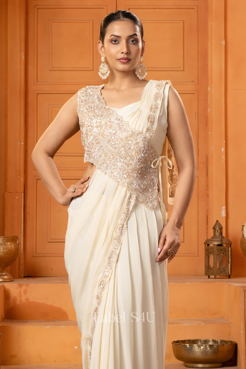 Mystic Petals Pre-Drape Saree - Image 5