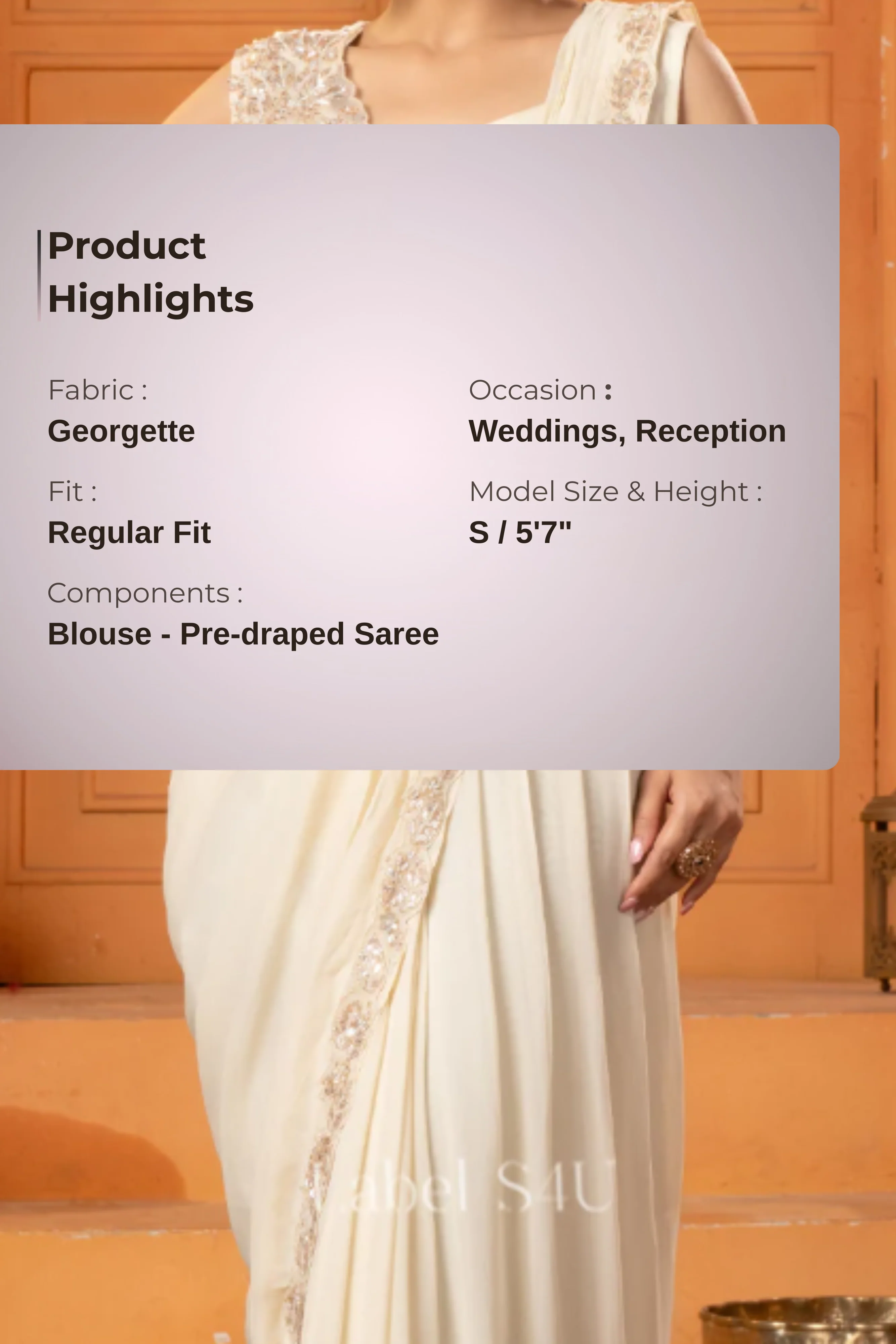 Mystic Petals Pre-Drape Saree - Image 8