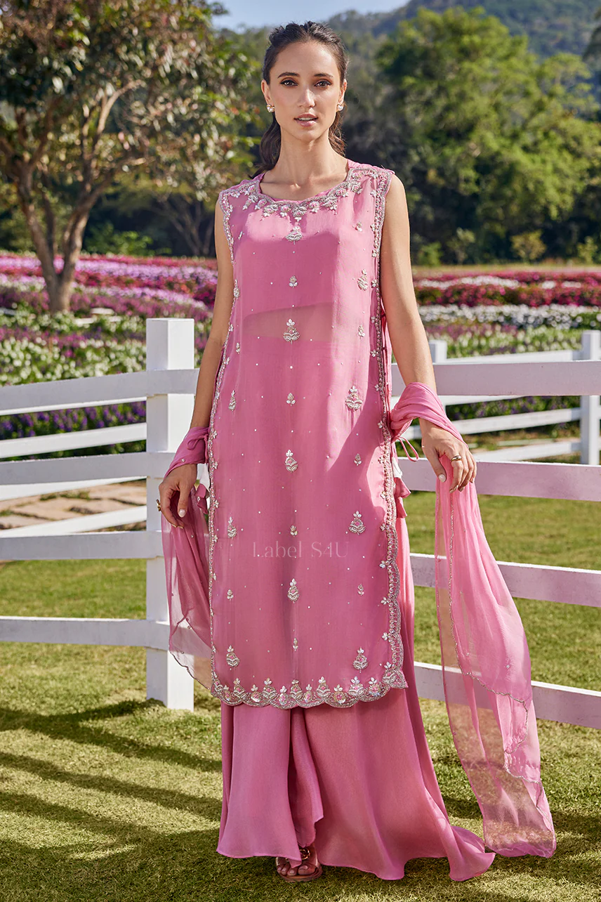 Noor-e-Aqua Handwork Palazzo Set - Image 4