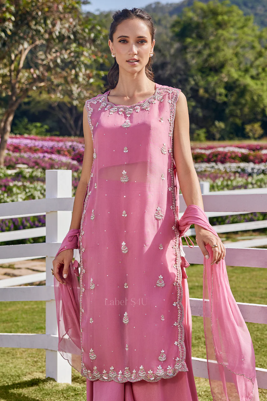 Noor-e-Aqua Handwork Palazzo Set - Image 6