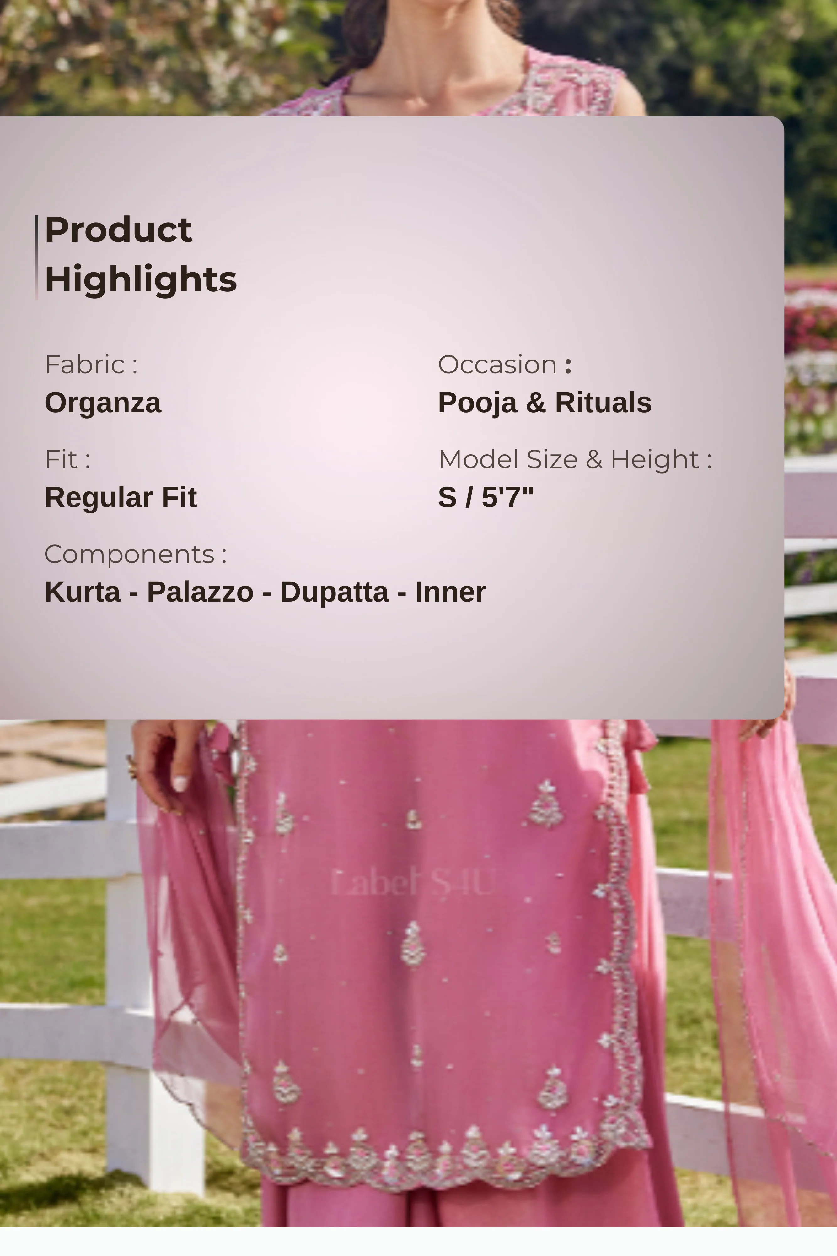 Noor-e-Aqua Handwork Palazzo Set - Image 7