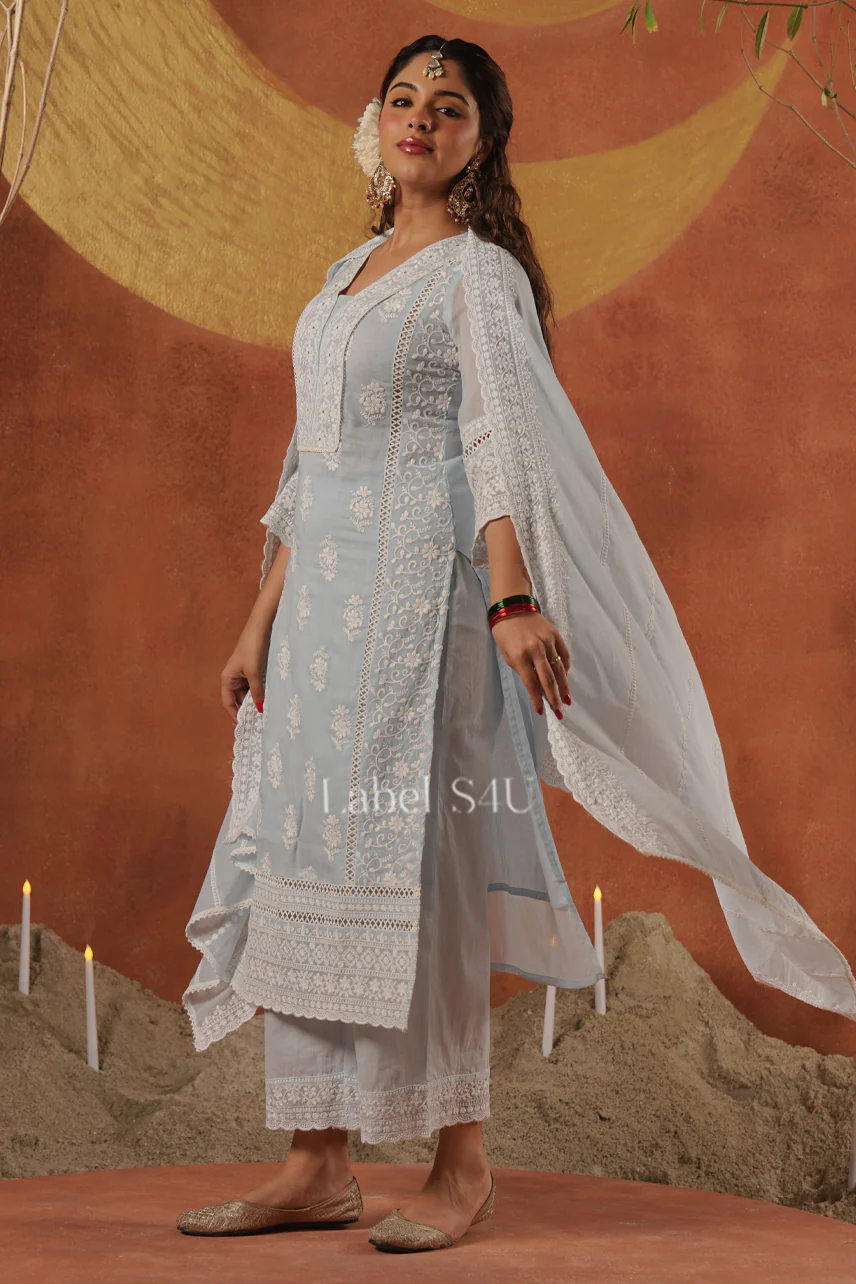 Royal Chikankari Suit Set - Image 5