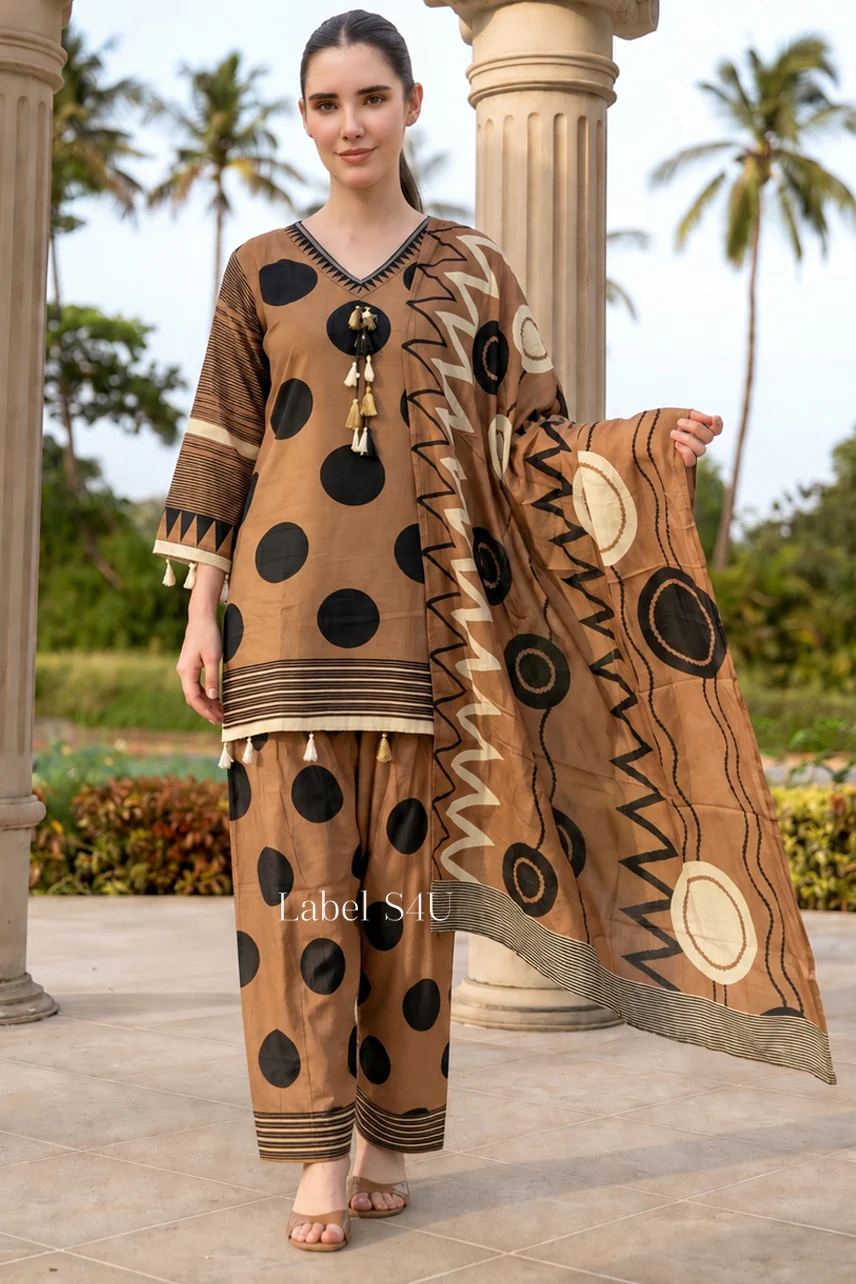 Noor Polka Dot Farshi Salwar Set - Image 9