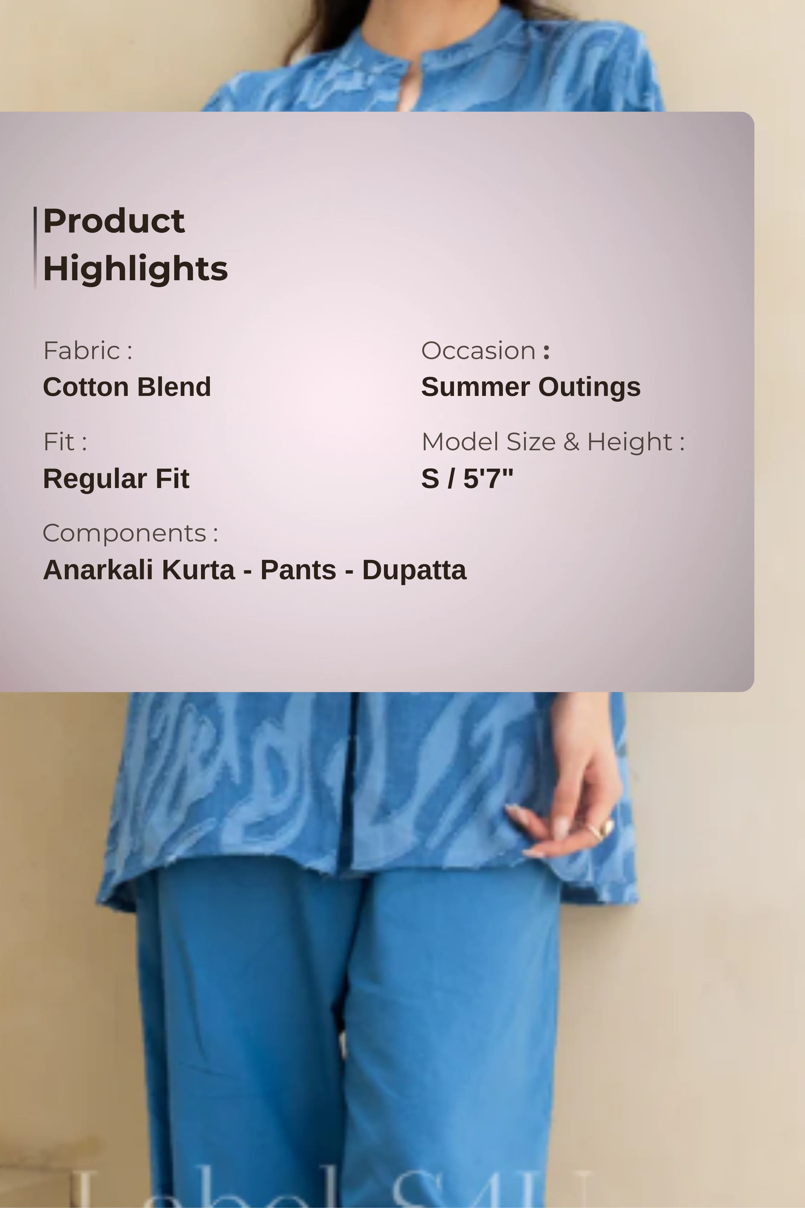 Ocean Blue Abstract Cotton Co-Ord Set - Image 6
