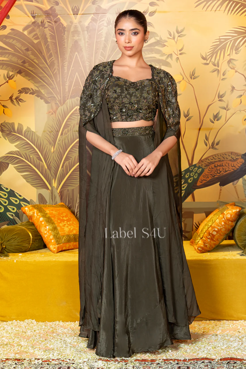 Olive Obsession-Cape Set