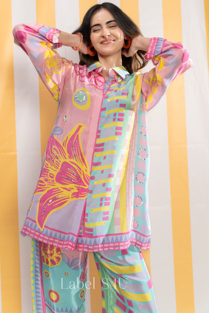 Palette Printed Crepe Co Ord Set - Image 4
