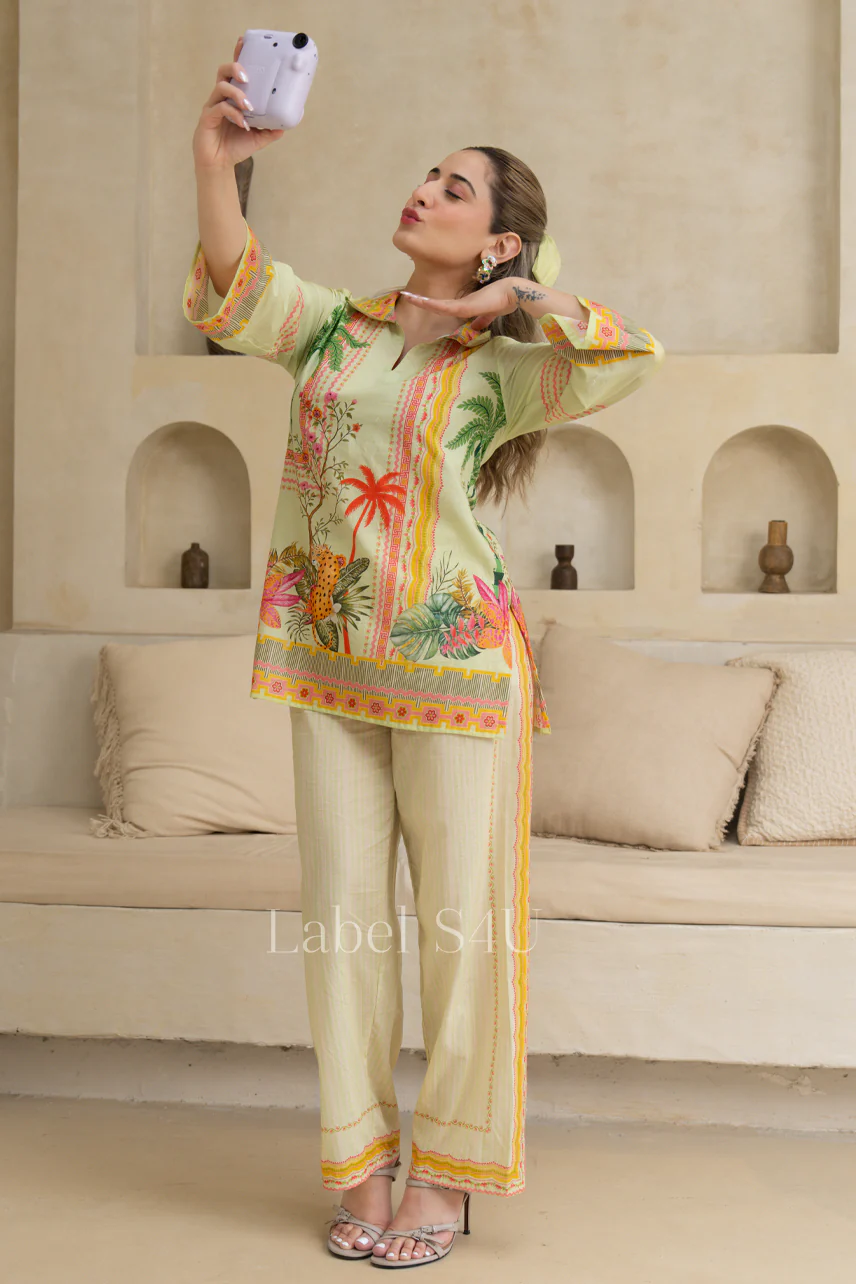 Palm Printed Cotton Co-ord set - Image 4
