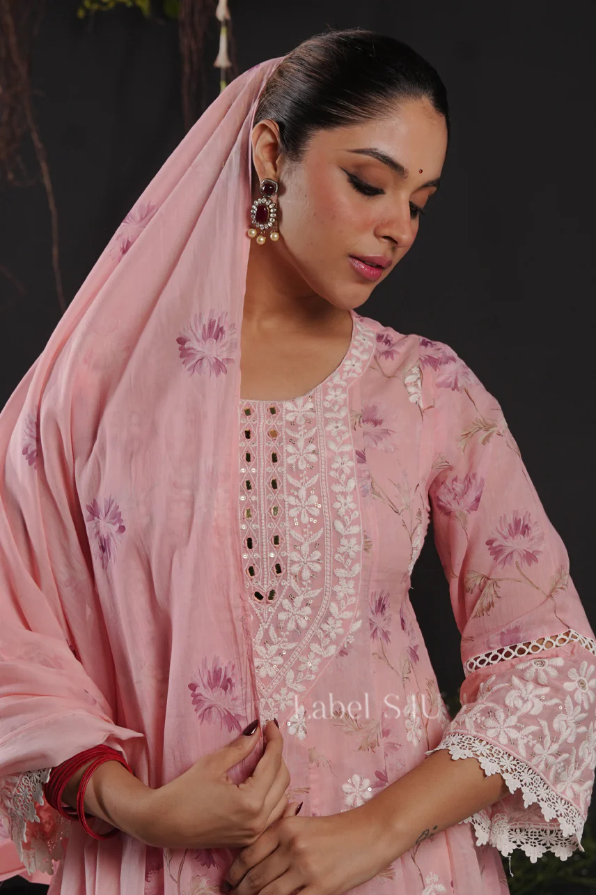 Pastel Printed-Anarkali Set - Image 8