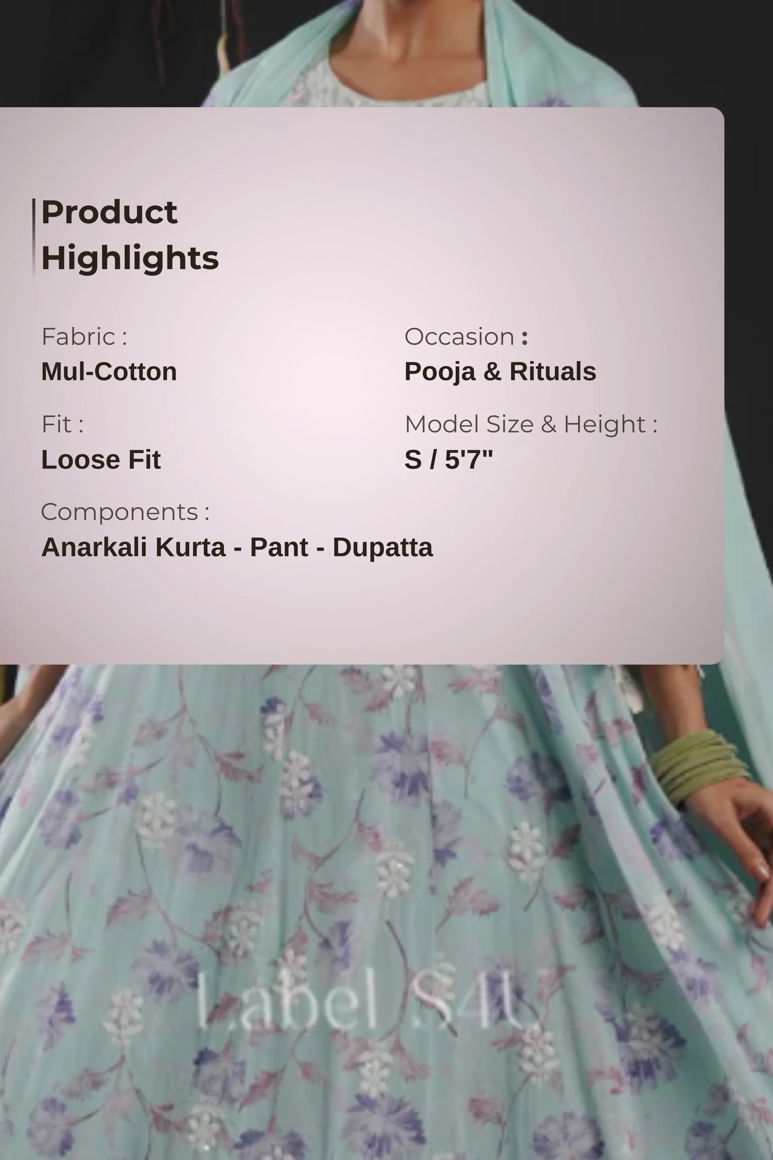 Pastel Printed-Anarkali Set - Image 9