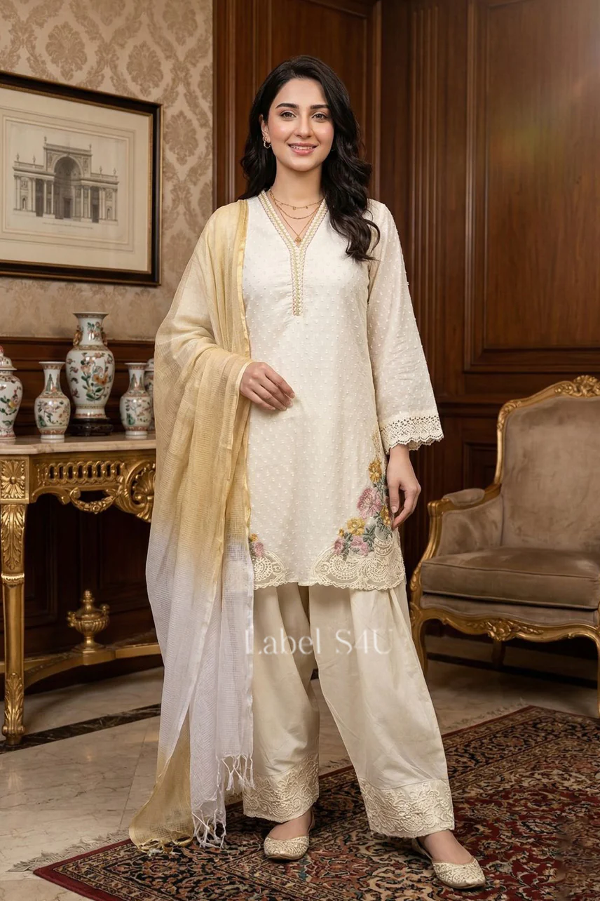 Embroidered Farshi Salwar Suit Set