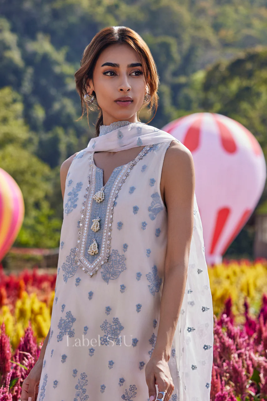 Perfect White Embroidered-Suit Set - Image 2