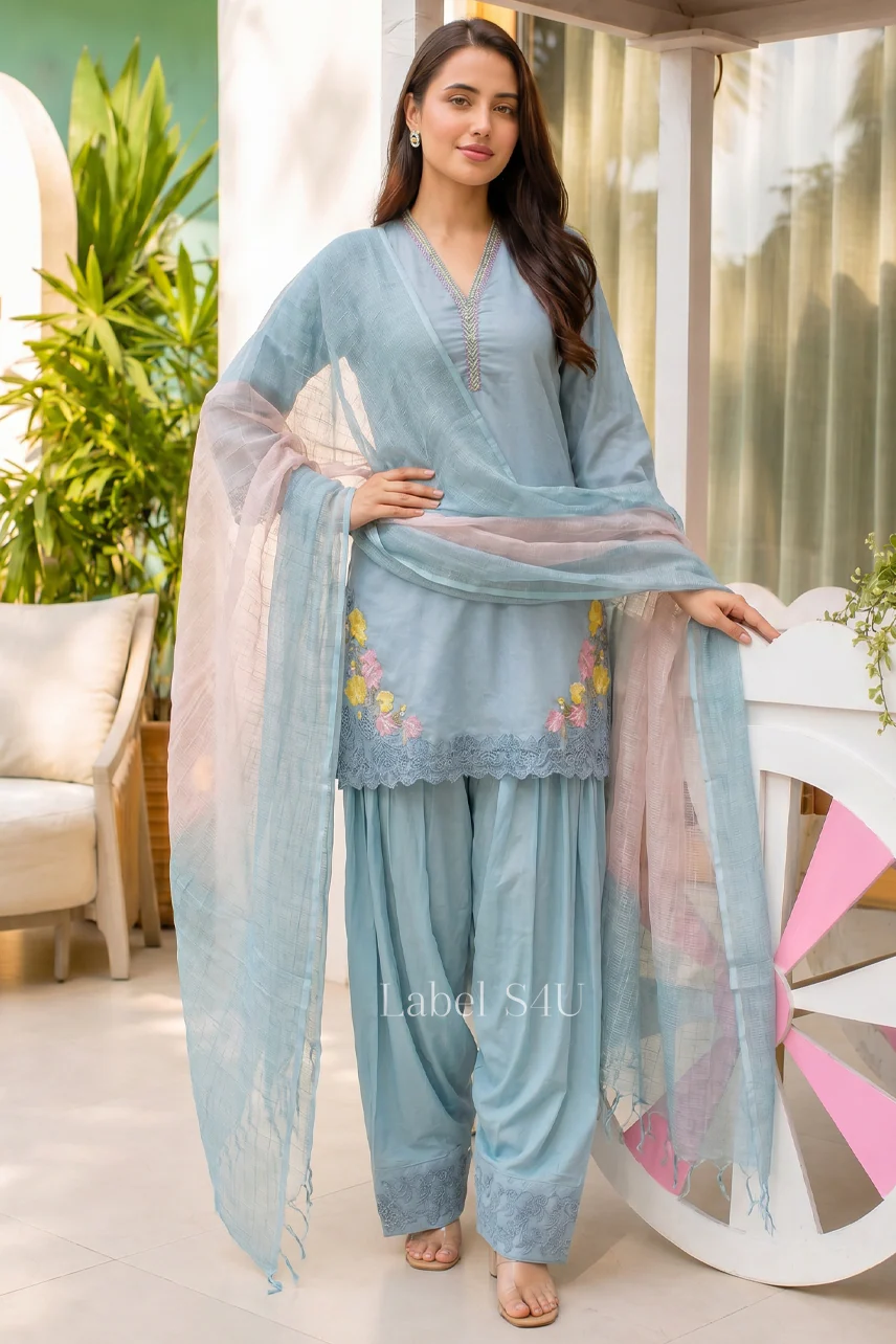 Petal Grace Cotton Farshi Salwar Set