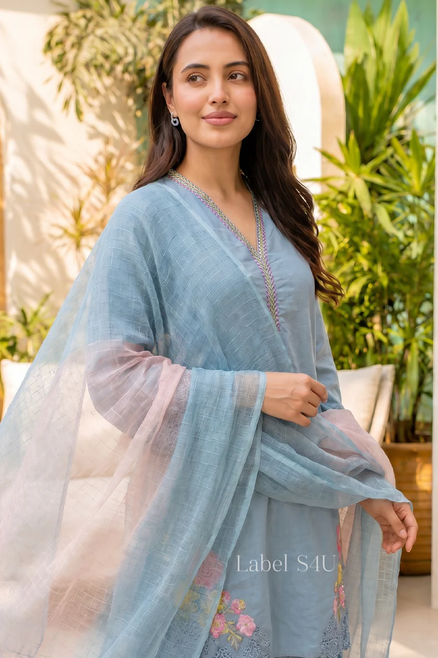 Petal Grace Cotton Farshi Salwar Set - Image 4