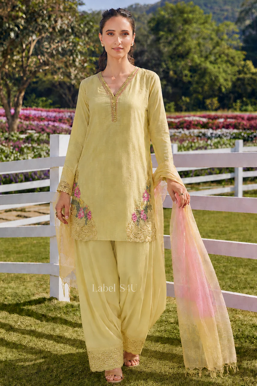 Petal Grace Cotton Farshi Salwar Set - Image 5