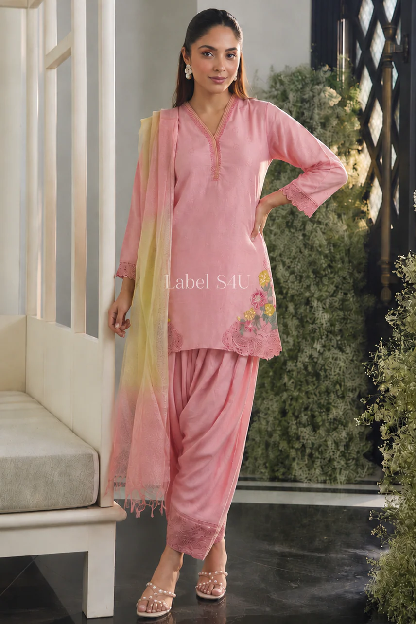 Petal Grace Cotton Farshi Salwar Set - Image 9