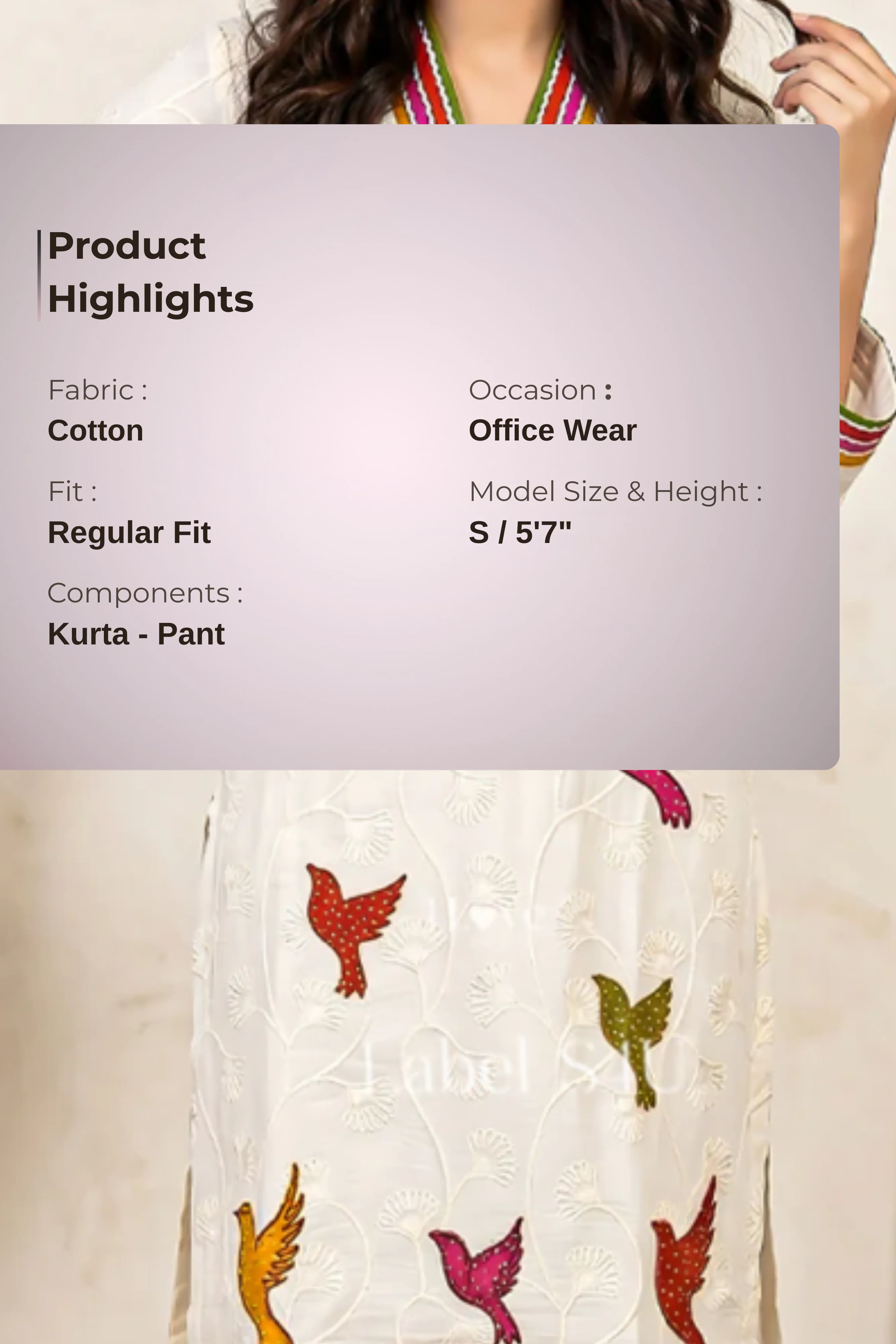 Play of Wings Embroidered-Co-ord Set - Image 4