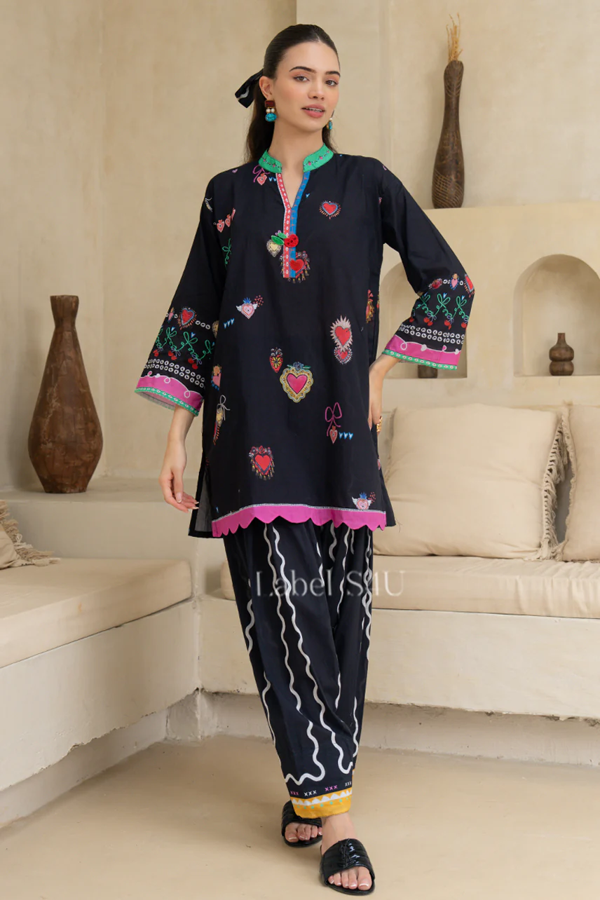 Playful Heart & Bow Cotton Co-Ord Set - Image 3