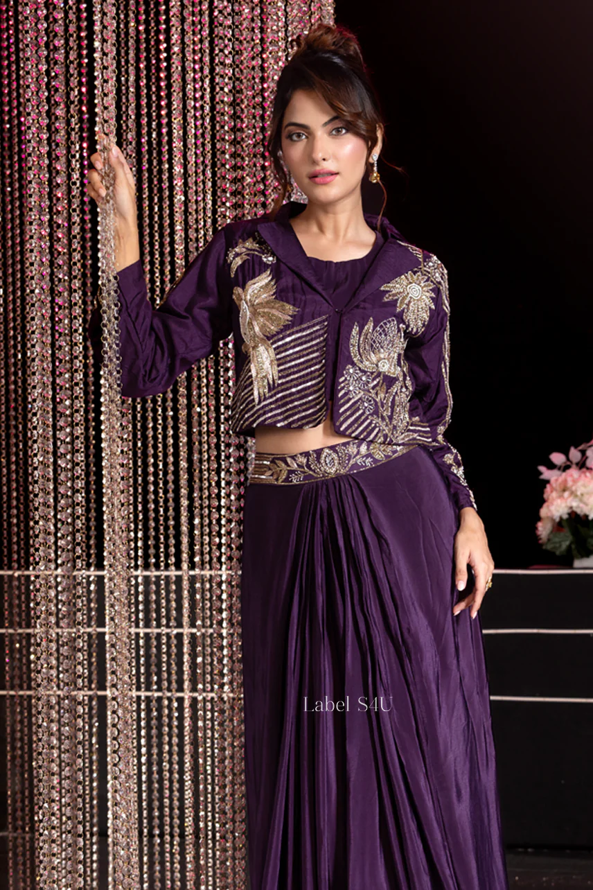 Plum Enigma-Jacket Set - Image 3