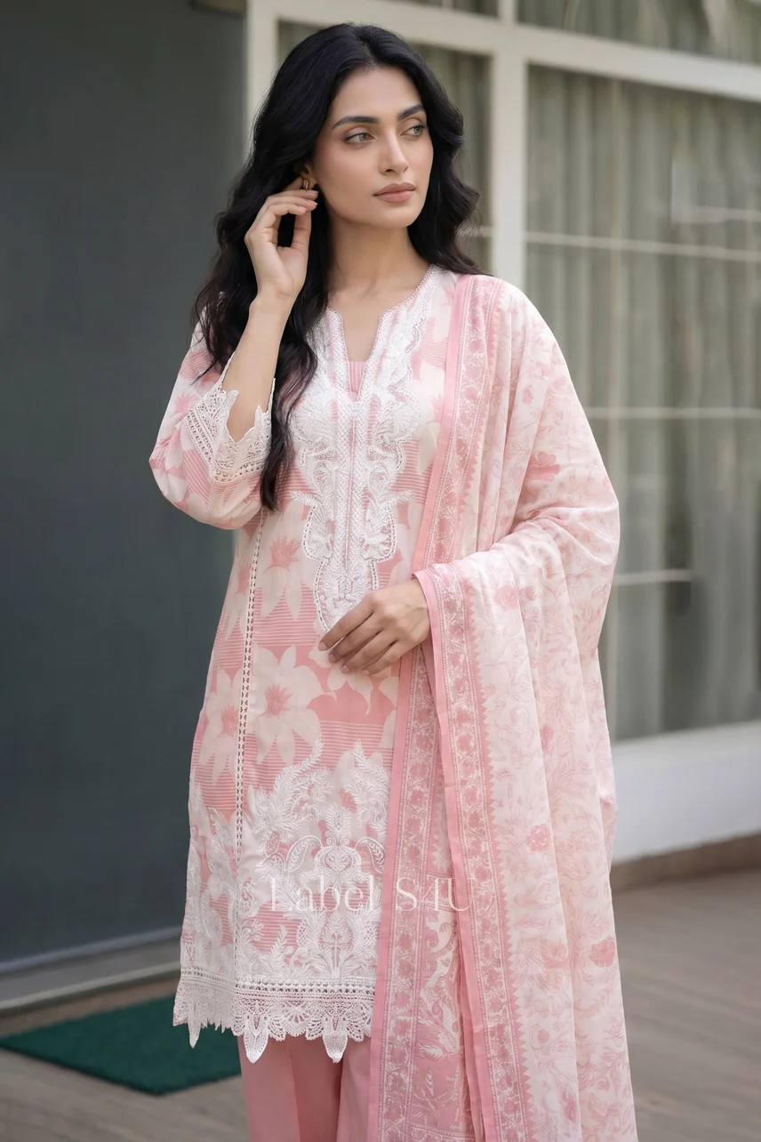 Powder Petal Embroidered Suit Set - Image 5