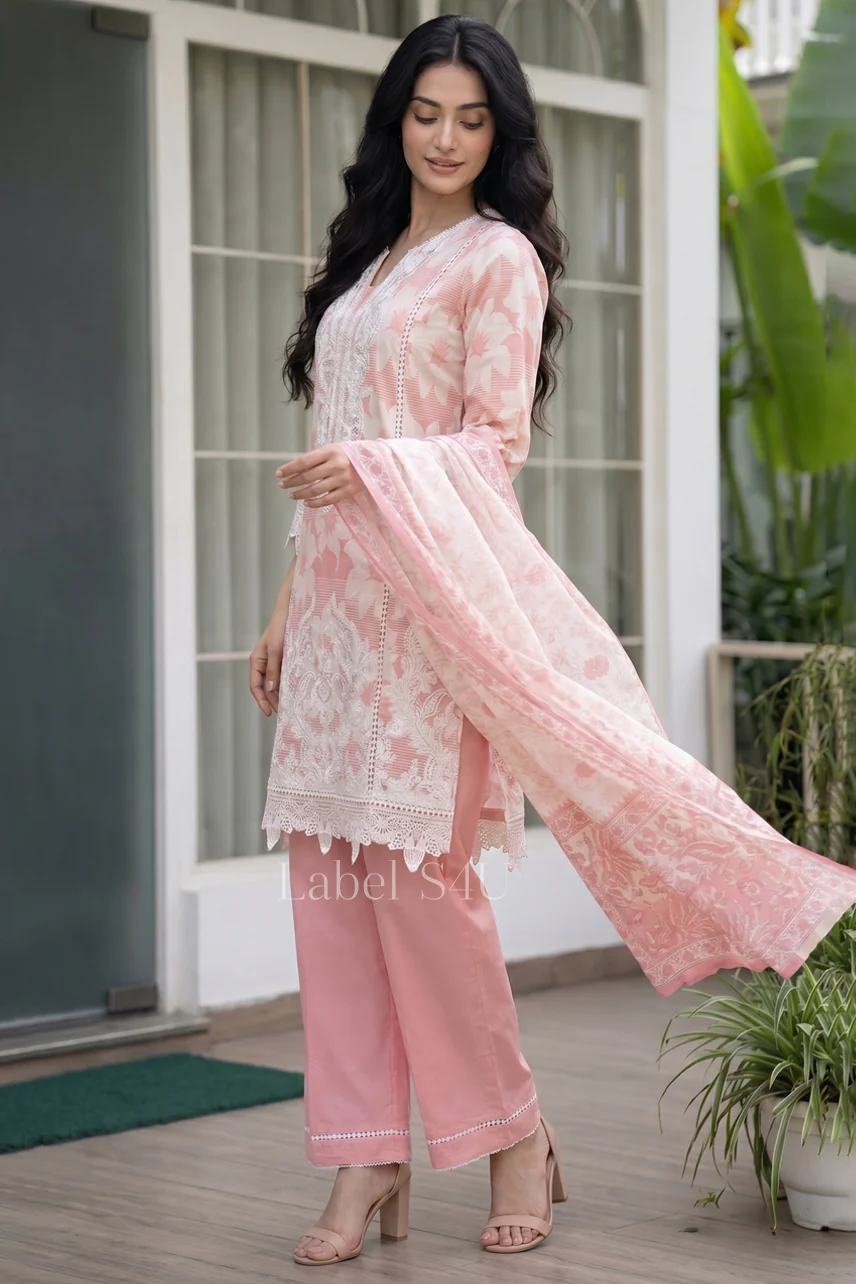 Powder Petal Embroidered Suit Set - Image 6