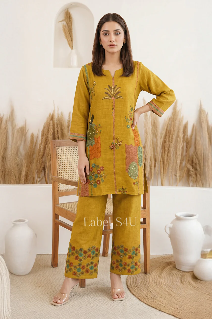 Retro Floral Linen-Co-ord Set