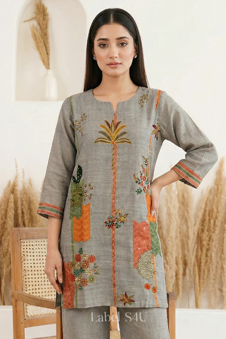Retro Floral Linen-Co-ord Set - Image 4