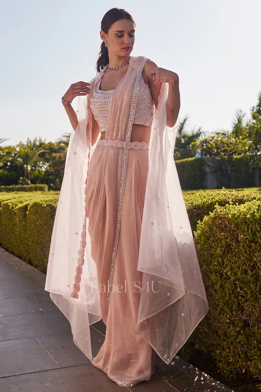Rosy Sitara-Pre Draped Saree - Image 3