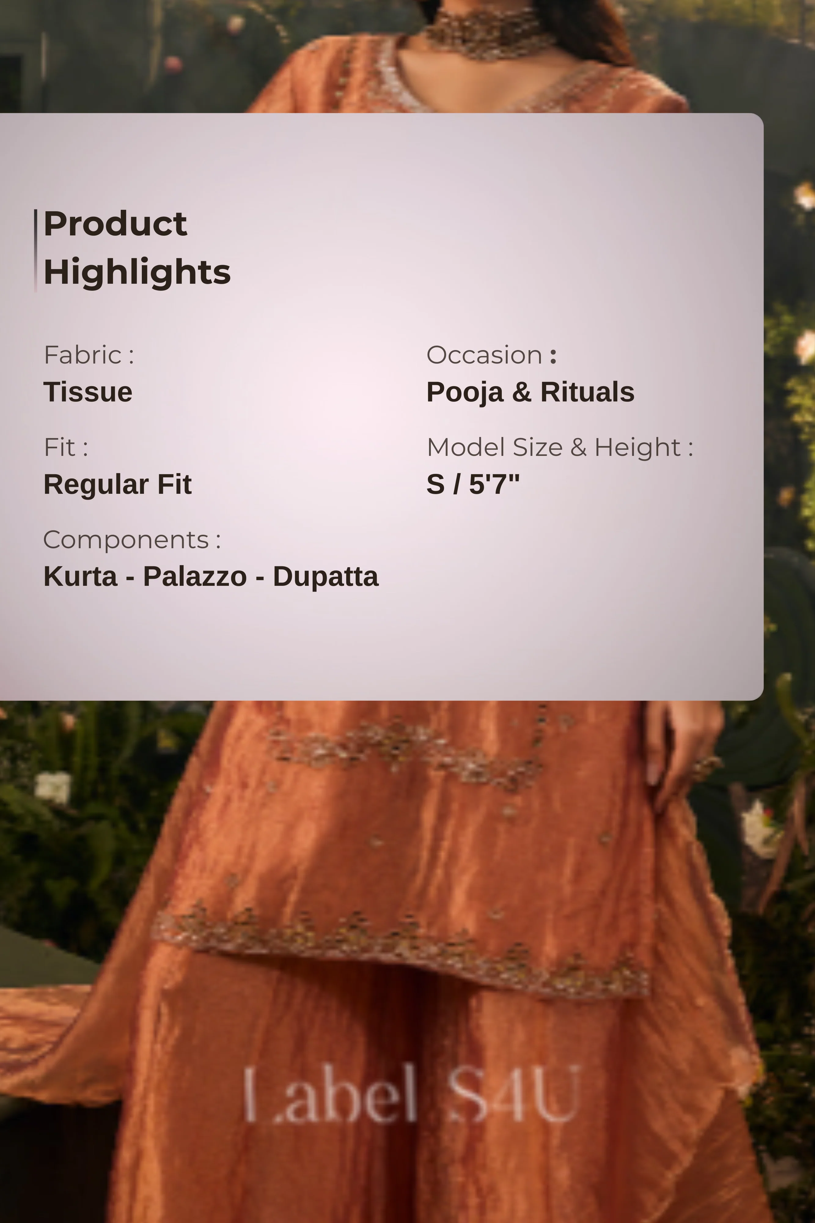 Royal Peach Handwork-Palazzo Set - Image 4