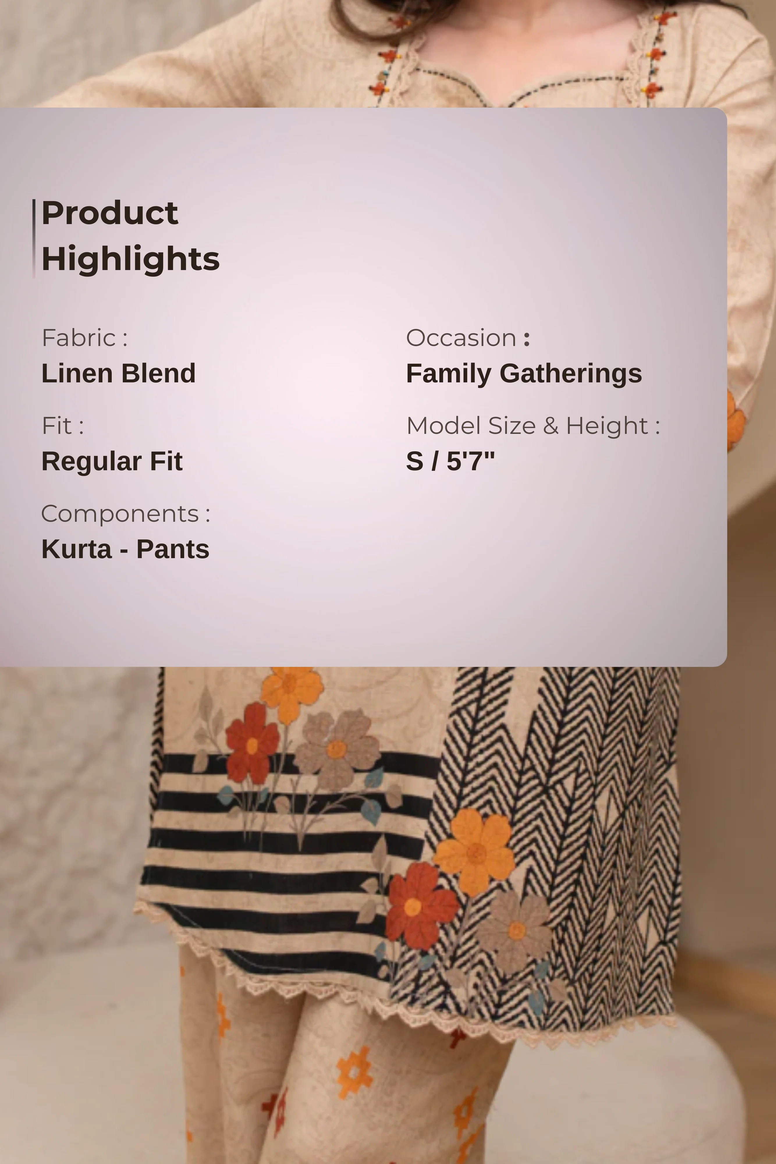 Rust Beige Flora Linen Co-ord Set - Image 6